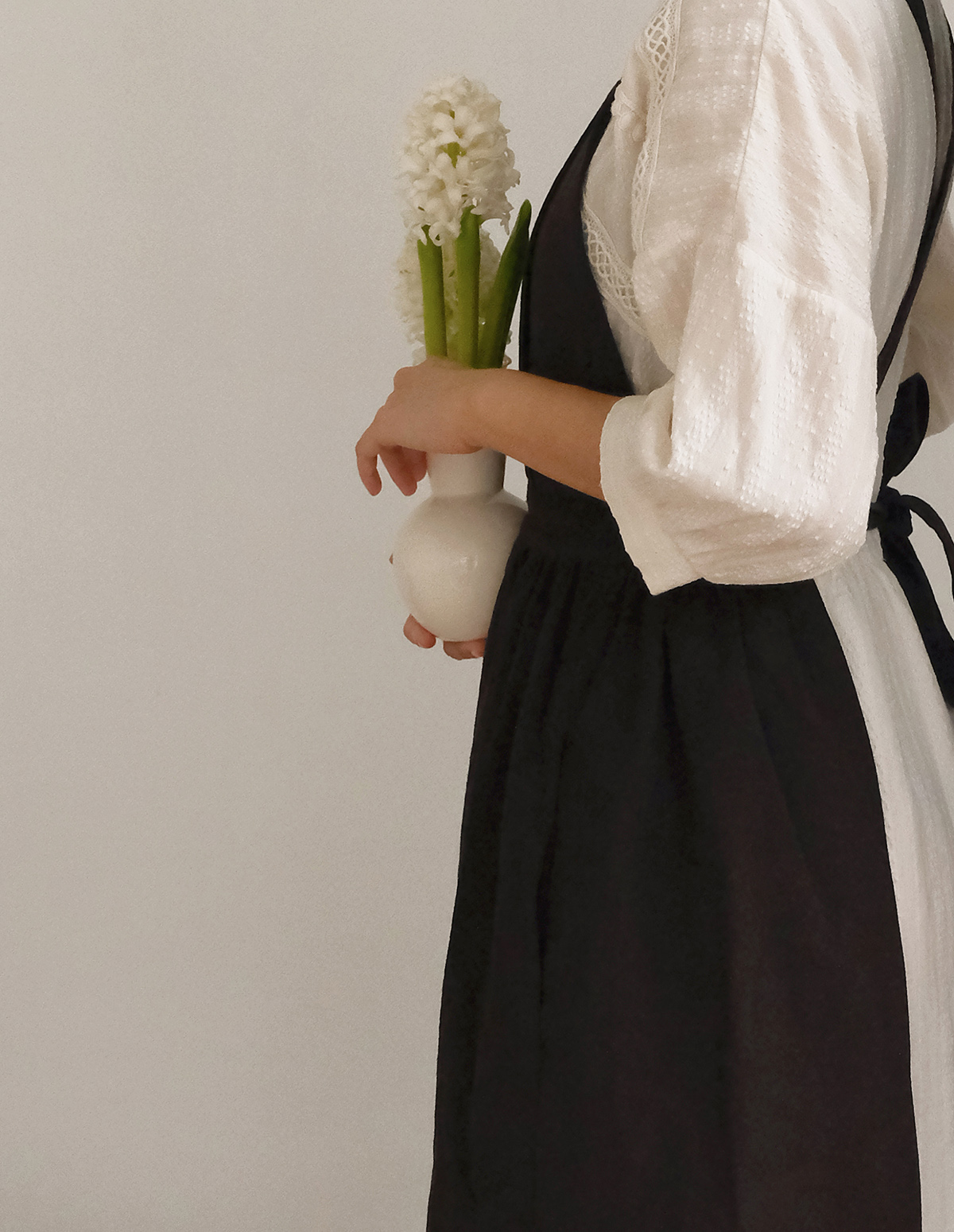 Floral Cotton-linen Apron Dress